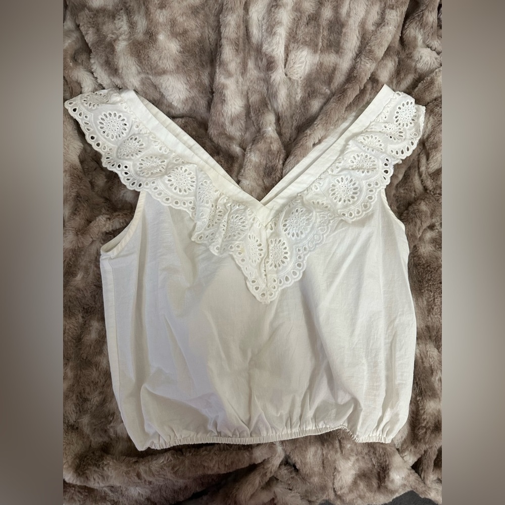 White lace crop top forever 21